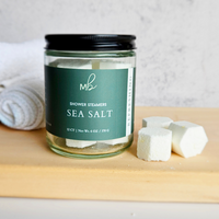 Sea Salt Shower Steamer Jar | 12ct Per Jar, Glass Jar, Refillable, Aromatherapy