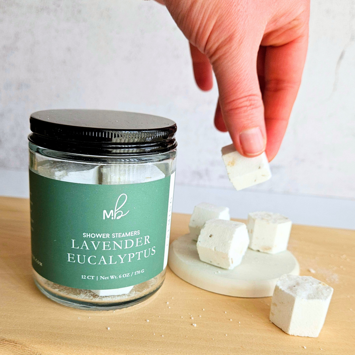 Lavender Eucalyptus Shower Steamer Jar | 12ct Per Jar, Glass Jar, Refillable, Aromatherapy