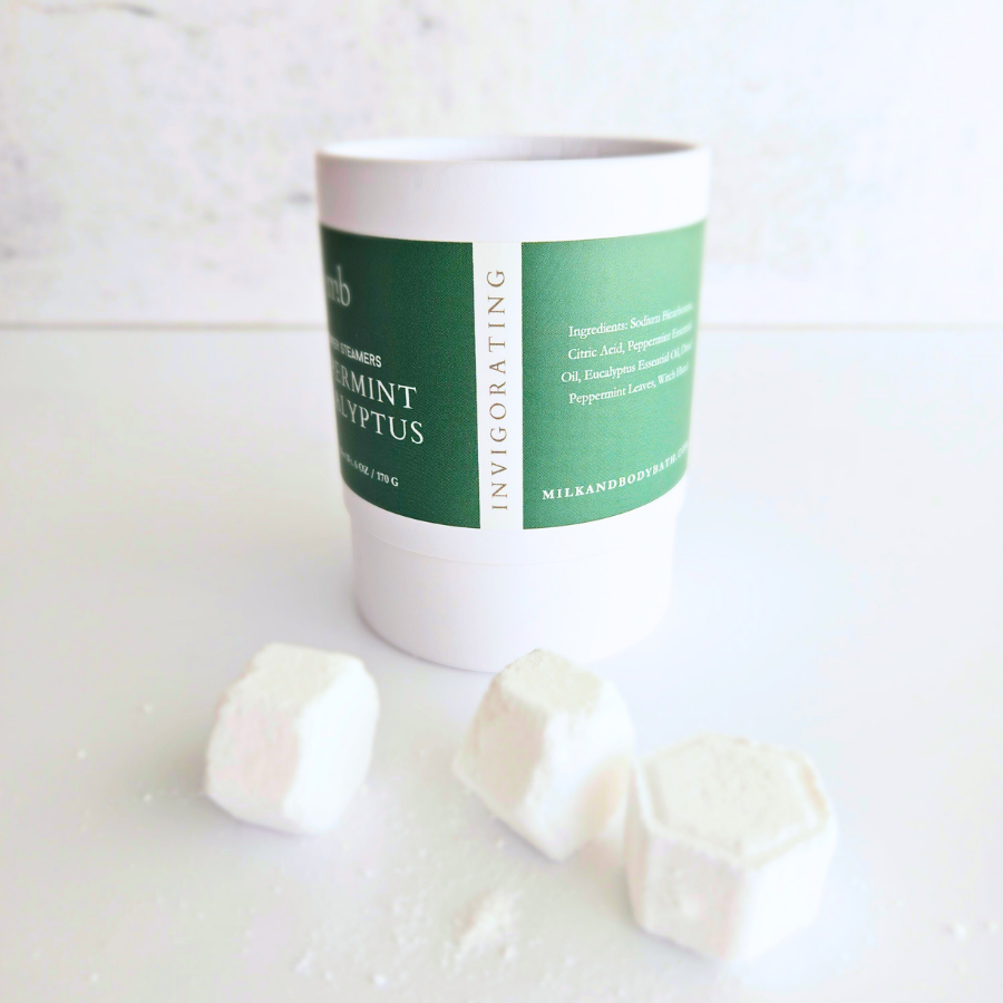 Peppermint Eucalyptus Shower Steamer Jar | 12ct Per Jar, Glass Jar, Refillable, Aromatherapy