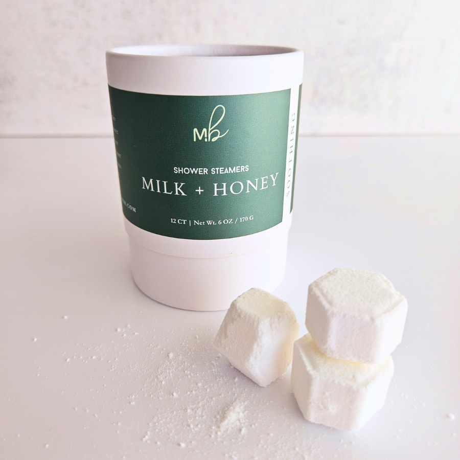 Milk + Honey Shower Steamer Jar | 12ct Per Jar, Glass Jar, Refillable, Aromatherapy