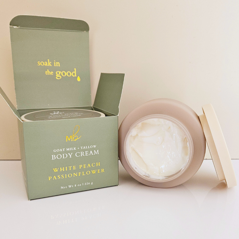 White Peach Passionflower Goat Milk + Tallow Body Cream