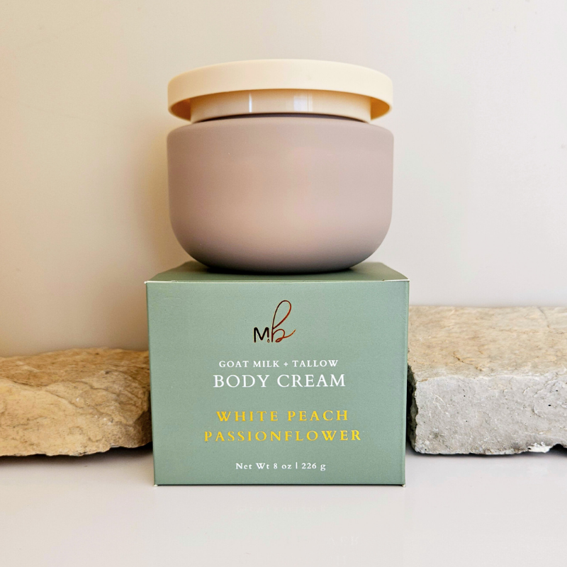 White Peach Passionflower Goat Milk + Tallow Body Cream
